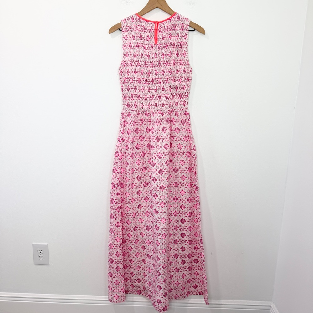 Boden Terese Maxi Dress Smocked Sleeveless Pink White Floral Size 6 - Picture 3 of 8